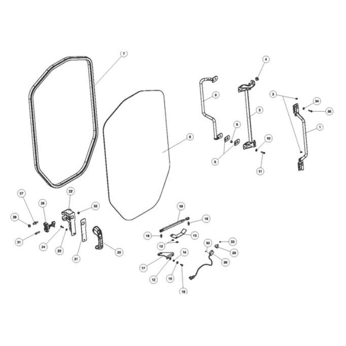 ASV MAX POLYCARBONATE SKID STEER DOOR | REPLACEMENT | #2017-6041